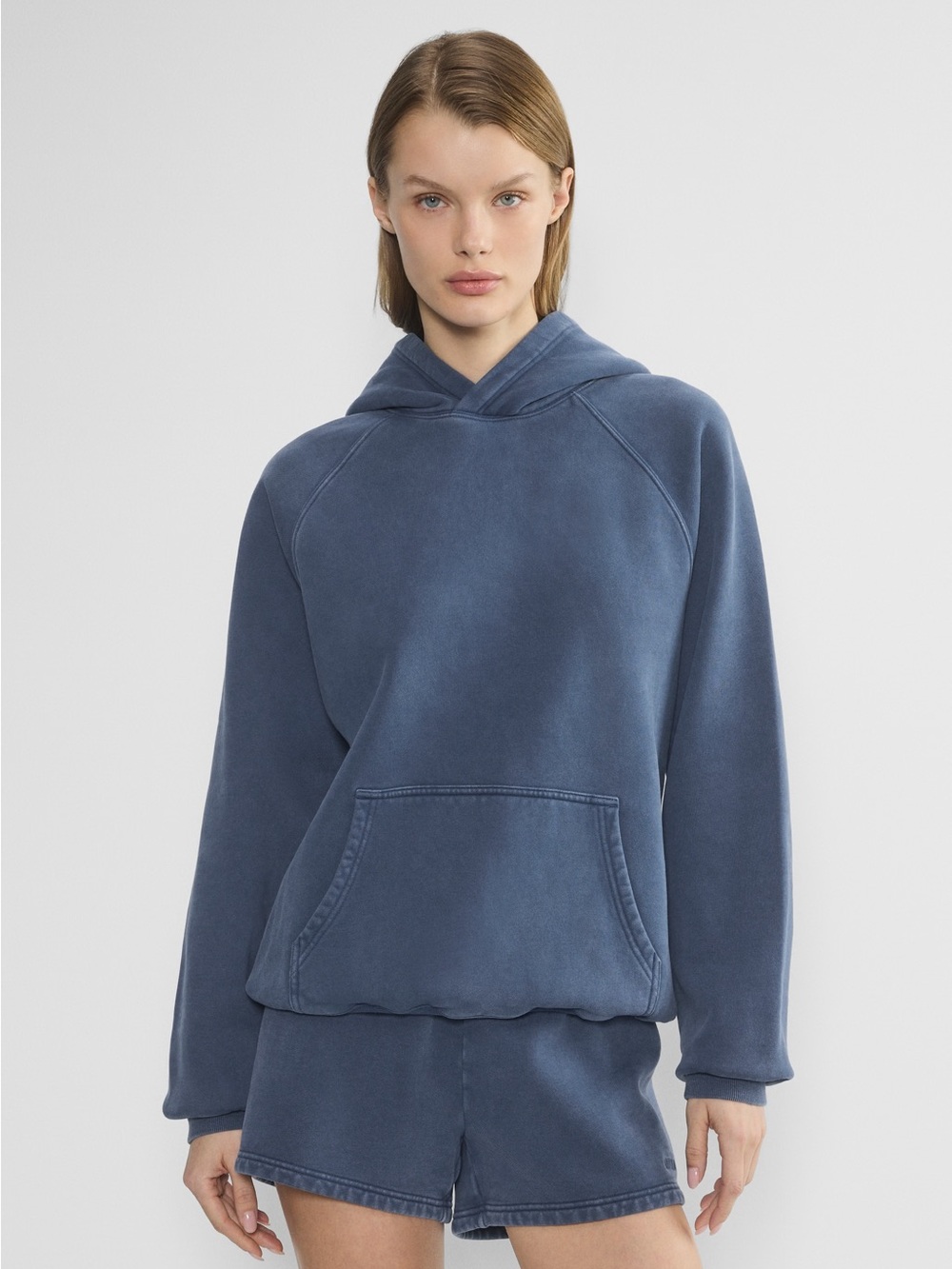 Aritzia Vintage Navy Hooded Pullover Sweatshirt